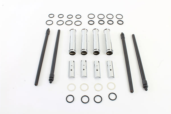 M8 Quick Install Pushrod and Cover Kit Chrome