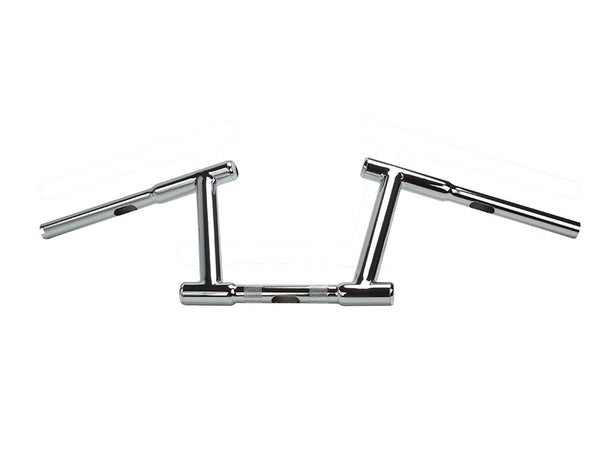 8" Z-Bar Racing Handlebar with Indents Chrome