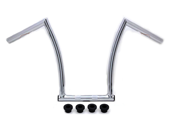 15" Chrome ChiZeled Z-Bar Handlebar with Indents