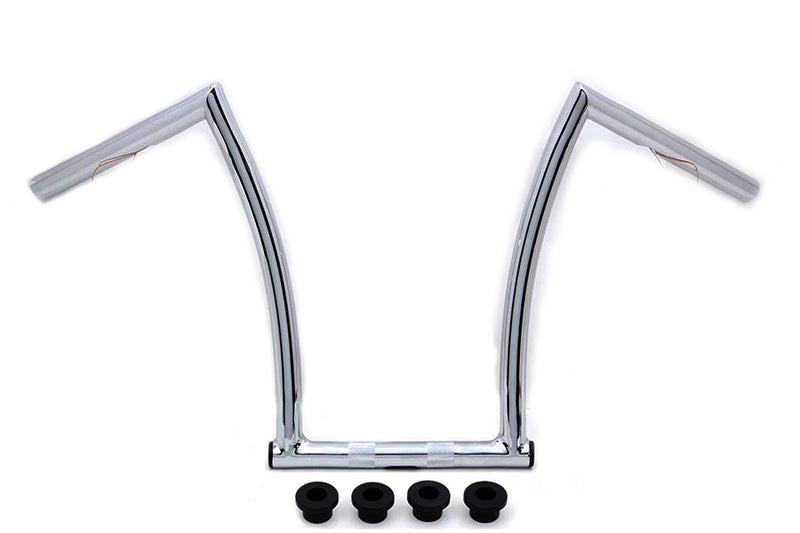 15" Chrome ChiZeled Z-Bar Handlebar with Indents