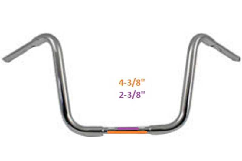 12-1/2" Buffalo Ape Hanger Handlebar with Indents Chrome