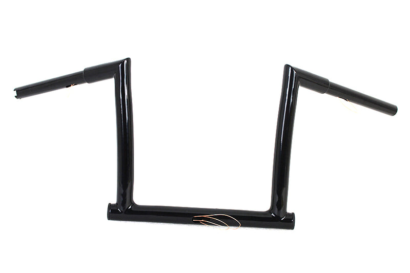 12" Gloss Black ChiZeled Z-Bar Handlebar with Indents