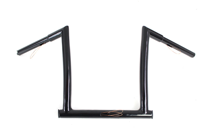 14" Black ChiZeled Z-Bar Handlebar with Indents