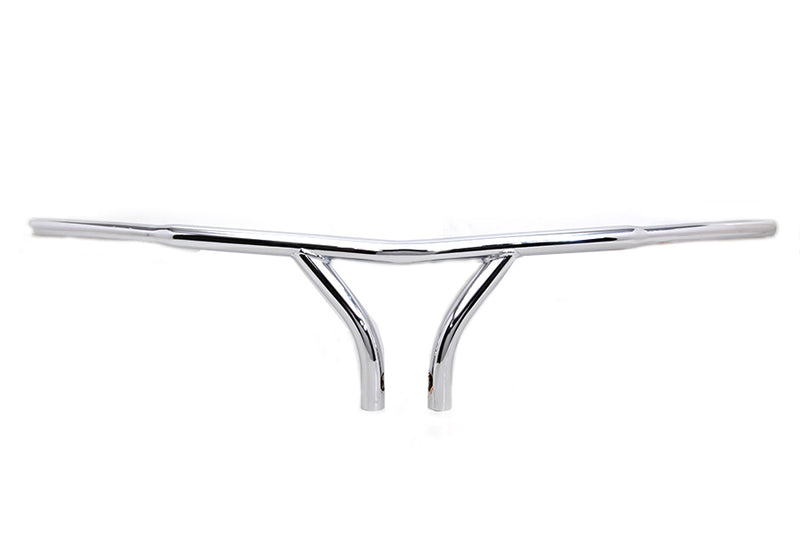 10" Chrome Curved Riser Handlebar with Indents