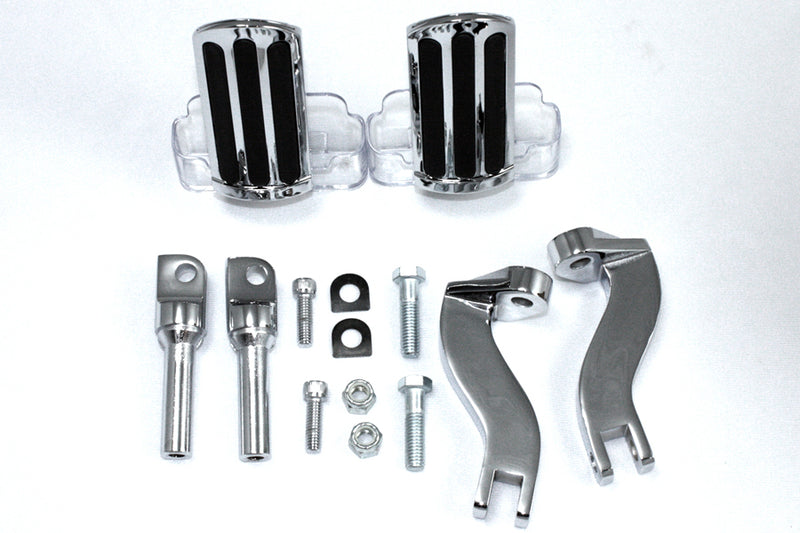 Rail Style Adjustable Footpeg Kit Chrome