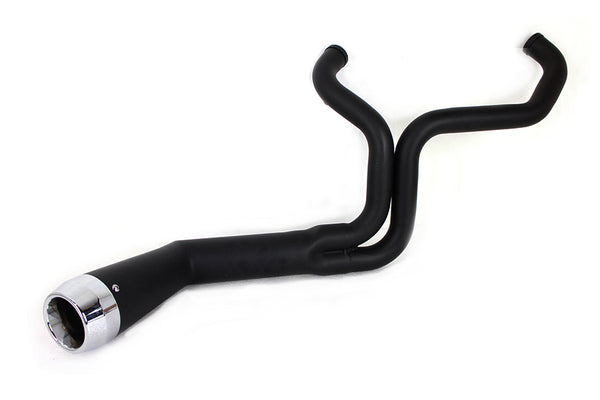 FLT Offset Megaphone 2:1 1-3/4" Exhaust Black with Chrome Tip