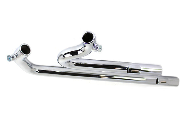 Exhaust Drag Pipe Set Chrome Shotgun Style