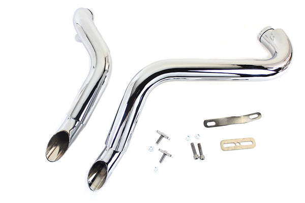 Straight Down Drag Pipe Set Chrome with Heatshields