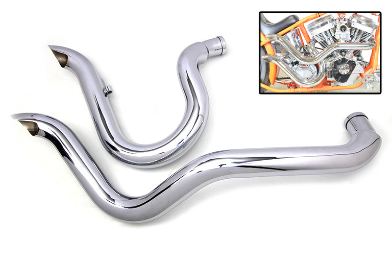 Exhaust Drag Pipe Set Slash Cut