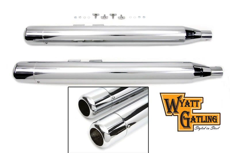 Wyatt Gatling Muffler Set With Chrome Hollow Point End Tips