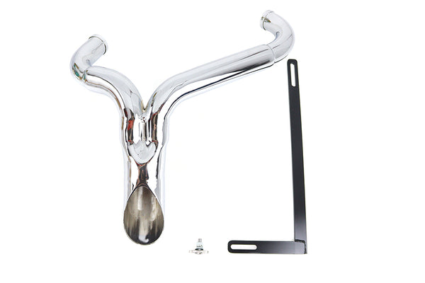 Wyatt Gatling "Y" Exhaust Pipe Header Chrome