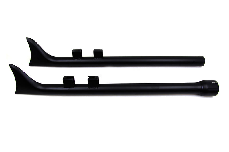 M8 33" Straight Fishtail Exhaust Extension Set Black