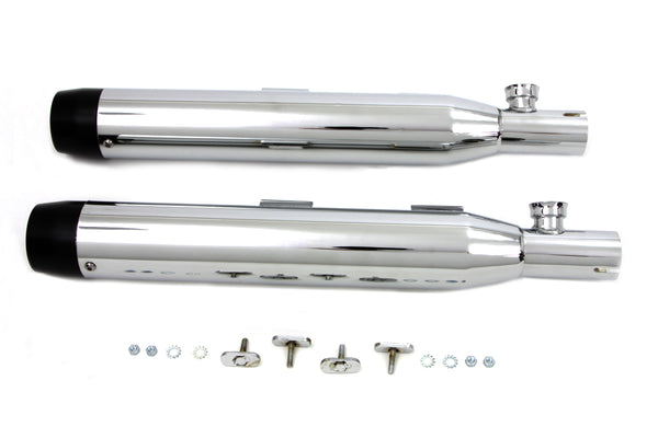 Chrome Slip On Muffler Set With Black Tips