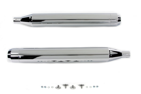 4" Muffler Set with Chrome Long Type Tapered End Tips