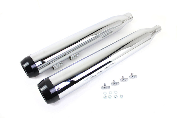 Wyatt Gatling Muffler Set Chrome with Black Taper Tip