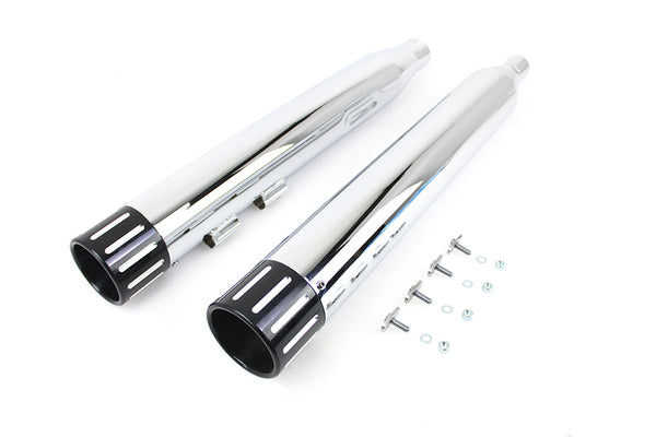 Wyatt Gatling Muffler Set Chrome with Black Revolver Tip