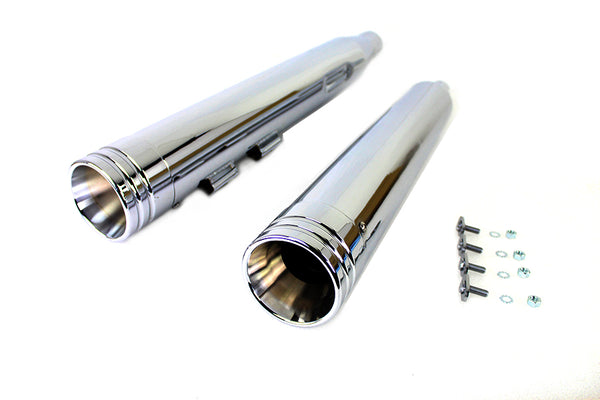 Wyatt Gatling Muffler Set Chrome with Chrome 2 Ring Comet Tip