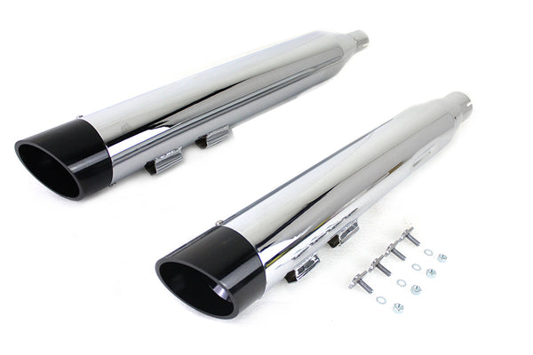 Wyatt Gatling Muffler Set Chrome with Chrome Slash Down Tip