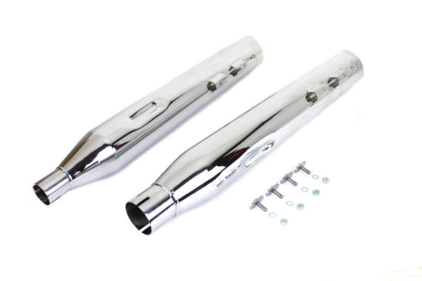 Wyatt Gatling Muffler Set Chrome with Black Slash Down Tip