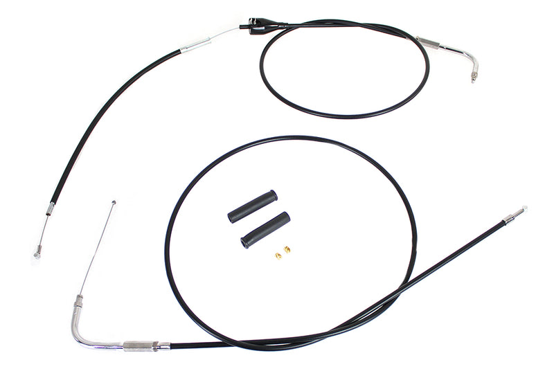 Stainless Steel Throttle and Idle Cable Set Black Coat +8"