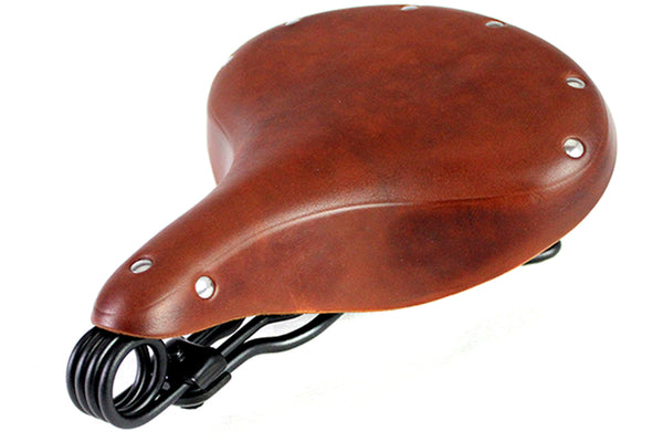 Double Steel Saddle Solo Seat Honey Brown