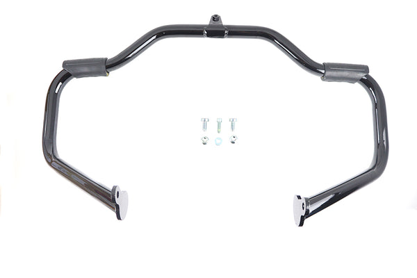 OE Gloss Black Front Engine Bar with Footpeg Pads